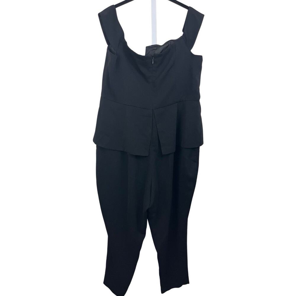 City Chic Sexy Tux Jumpsuit Womens Plus Size 18 Off The Shoulder Black Menswear - Picture 4 of 7